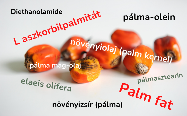 pálmaolaj nevei lista